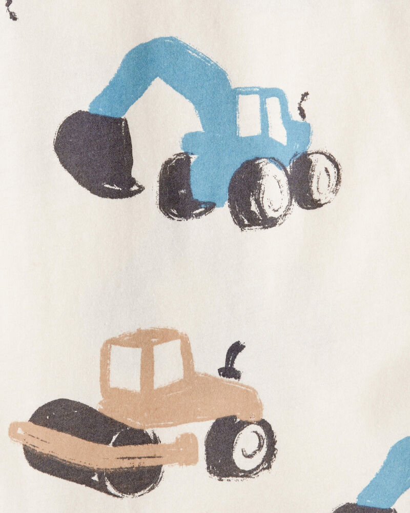 Toddler Boy Construction Print Short-Sleeve Tee - Cream, image 2 of 3 slides