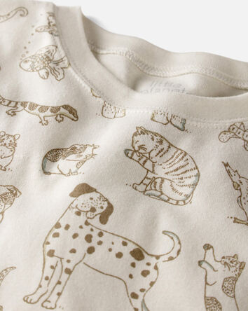 Kid Pet Print Organic Cotton 2-Piece Pajamas, 