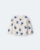 Toddler Girl Floral Long-Sleeve Relaxed Tee - Cream/Blue, image 2 of 7 slides