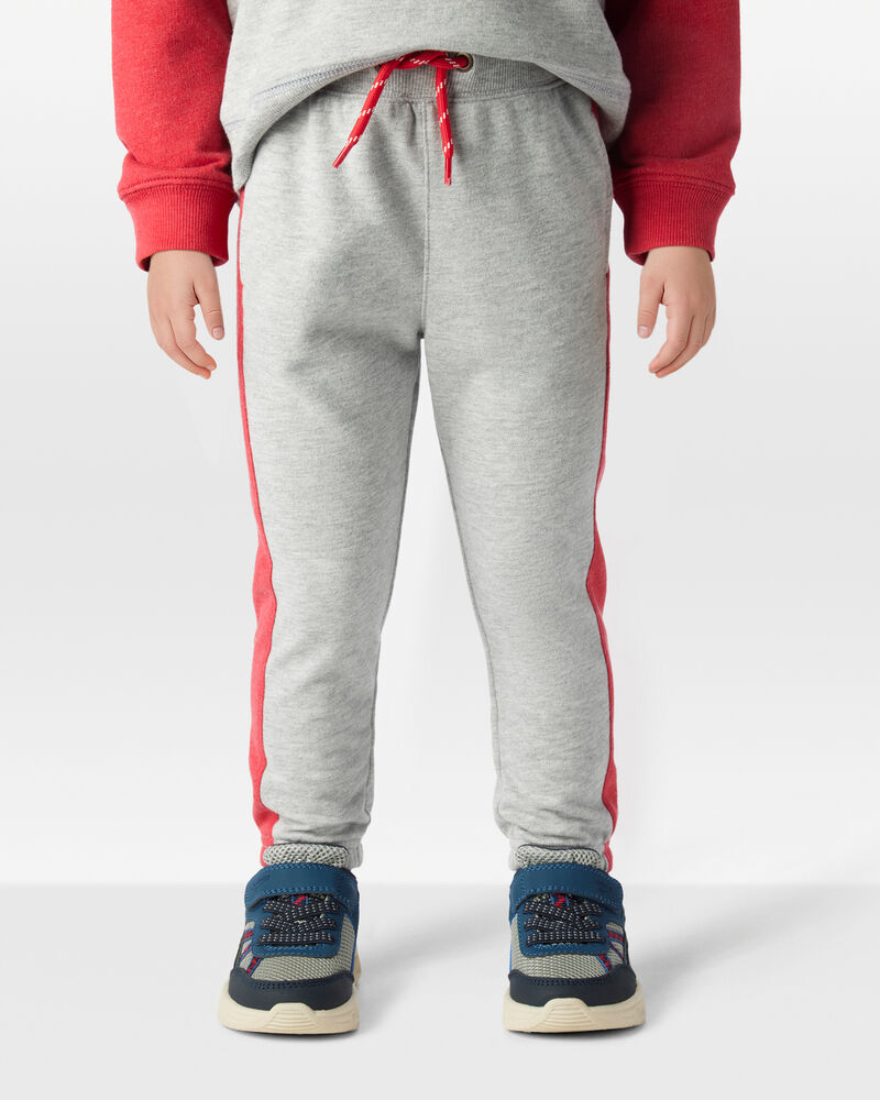 Toddler Boy 2-Piece Pullover Sweatshirt & French Terry Joggers Set - Heather/Red, image 9 of 10 slides