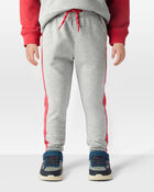 Toddler Boy 2-Piece Pullover Sweatshirt & French Terry Joggers Set - Heather/Red, image 9 of 10 slides