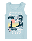 Baby Boy Wave Graphic Tank - Blue, image 1 of 3 slides