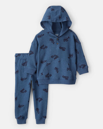 Toddler Boy 2-Piece Truck Print Hoodie and Joggers Set 
, 