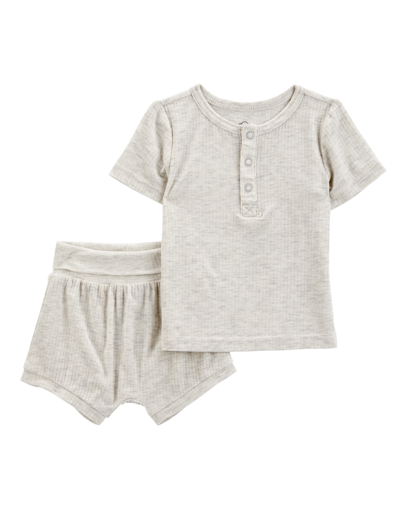Baby 2-Piece PurelySoft Outfit Set - Grey, image 1 of 5 slides