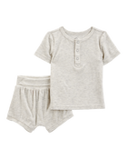 Baby 2-Piece PurelySoft Outfit Set - Grey, image 1 of 5 slides