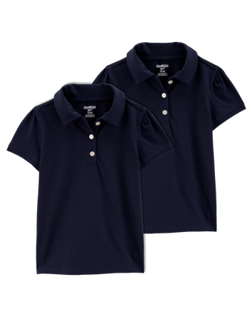 Toddler 2-Pack Pique Uniform Polo Shirts - Navy, 