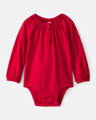 Baby Girl Long-Sleeve Fashion Bodysuit - Red, image 1 of 3 slides