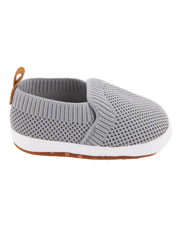 Baby Boy Mesh Slip-On Shoes - Grey, 
