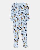 Baby Boy Disney&copy; Mickey Mouse Snug Fit Cotton Footie 1-Piece Pajamas - Blue, image 1 of 3 slides