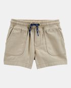 Toddler Pull-On Twill Shorts - Khaki, image 1 of 6 slides