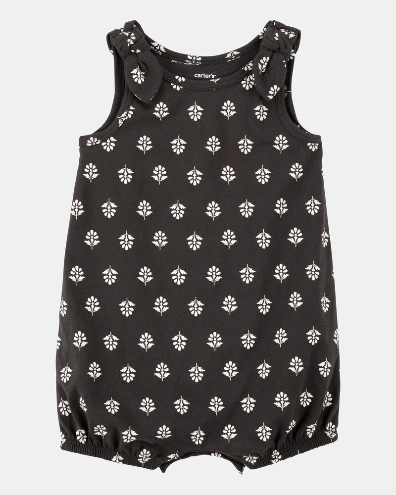 Baby Floral Print Cotton Romper, image 1 of 3 slides