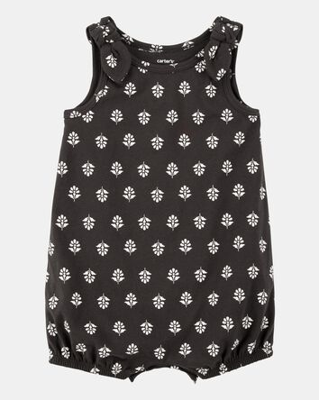 Baby Floral Print Cotton Romper, 