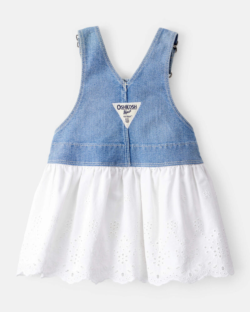 Baby Eyelet Denim Jumper Dress, image 2 of 5 slides