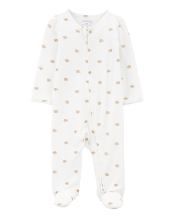 Baby Snail Print Zip-Up PurelySoft Sleep & Play Pajamas, 