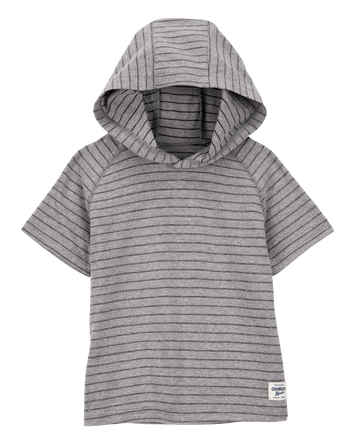 Baby Striped Hooded Shirt  - Grey, 