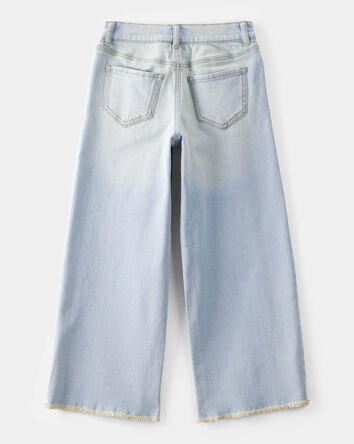 Girls High Rise Baggy Wide Leg Jeans - Light Denim Wash, 