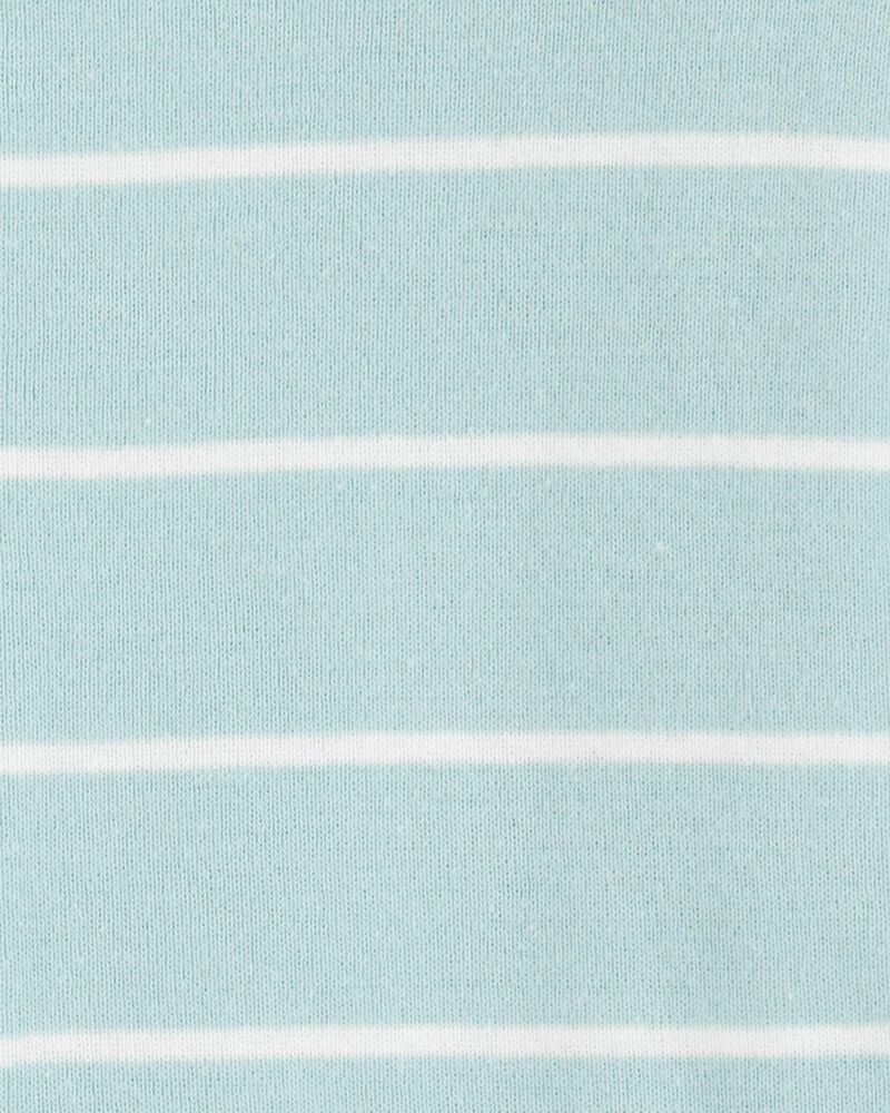 Baby Boy 1-Piece Striped 100% Snug Fit Cotton Romper Pajamas - Green, image 2 of 3 slides
