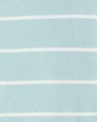 Baby Boy 1-Piece Striped 100% Snug Fit Cotton Romper Pajamas - Green, image 2 of 3 slides