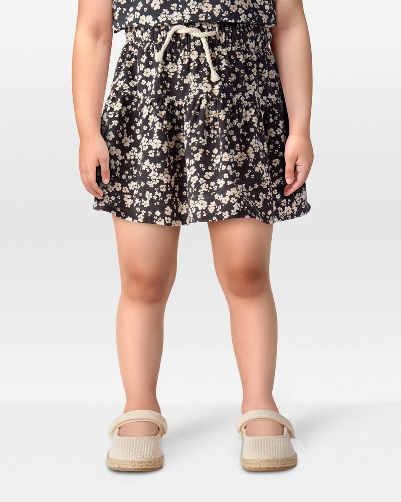 Toddler 2-Piece Square Neck Floral Top & Drawstring Skirt Set, image 6 of 7 slides