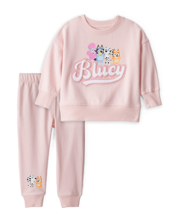 Baby Girl 2-Piece Bluey French Terry Pullover & Joggers Set - Pink
, 