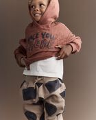 Toddler Race You There' Fleece Hoodie - Rust, image 4 of 6 slides