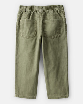 Toddler Boy  Tapered 100% Cotton Twill Pants - Green, 