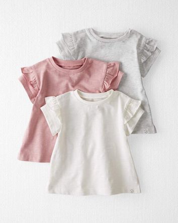Baby Girl 3-Pack Organic Cotton Flutter T-Shirts
, 