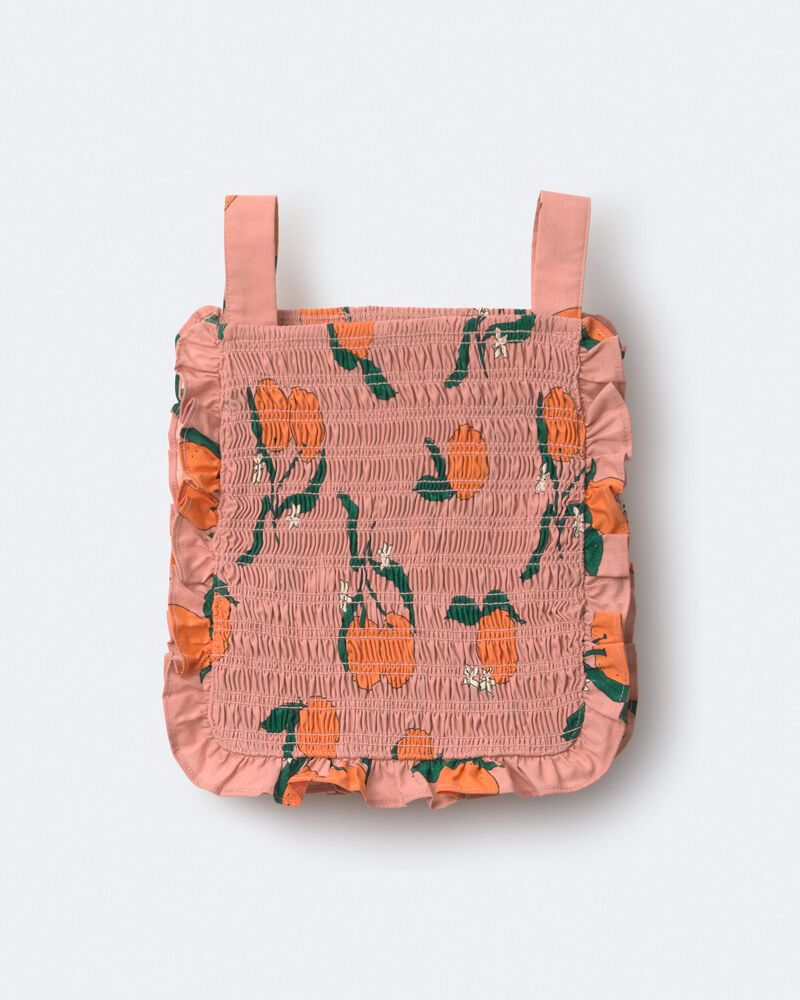 Toddler Girl Smocked Bib Top in Clementine Grove Print - Light Pink, image 2 of 6 slides