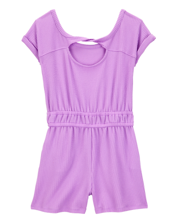 Kid Ribbed Textured Romper - Purple, 