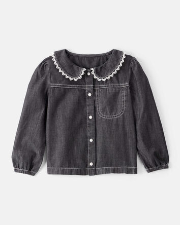 Toddler Girl Western Denim Long-Sleeve Top - Black, 