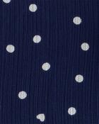 Baby Polka Dot Chiffon Crinkle Short-Sleeve Dress - Navy, image 4 of 5 slides