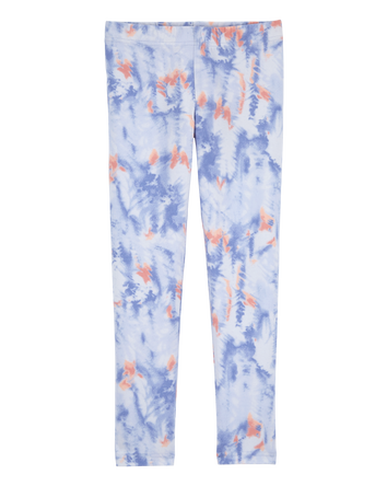 Kid Tie-Dye Cotton Stretch Leggings, 