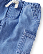 Baby Organic Cotton Denim Cargo Pants, image 3 of 6 slides