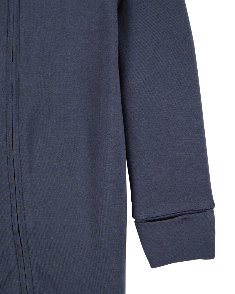 Baby Boy Zip-Up PurelySoft Sleep & Play Pajamas - Navy, image 2 of 6 slides