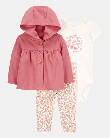 Baby 3-Piece Little Cardigan Set - Pink, 