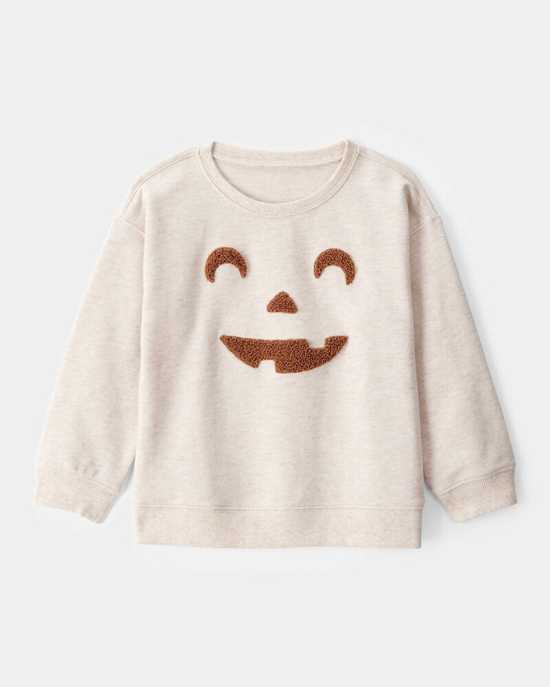 Toddler Boy Halloween Jack-O-Lantern Sweatshirt - Ivory, image 1 of 4 slides