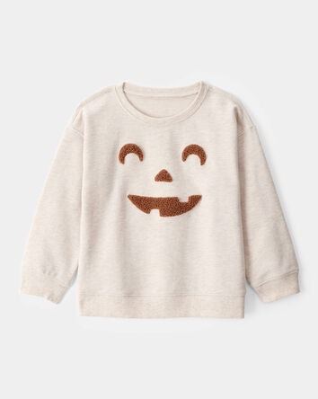 Toddler Boy Halloween Jack-O-Lantern Sweatshirt - Ivory, 