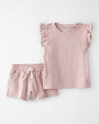 Toddler 2-Piece Seahorse-Print Set Made with Organic Cotton, image 1 of 4 slides