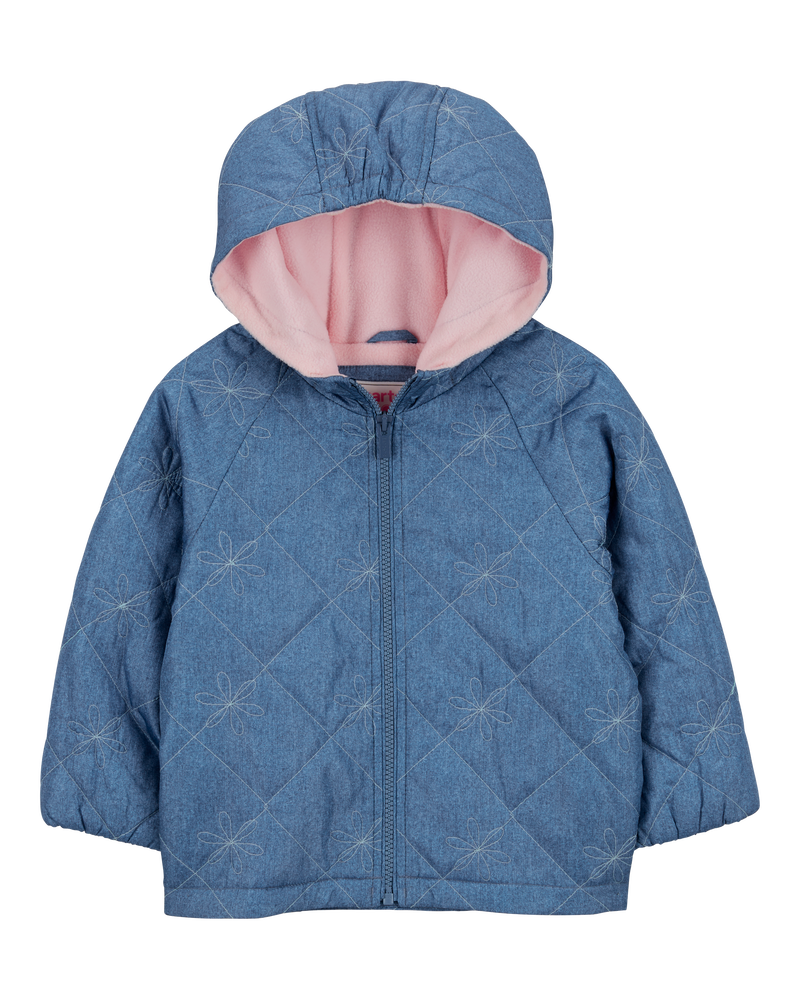 Toddler Quilted Chambray Mid-Weight Jacket, image 1 of 3 slides