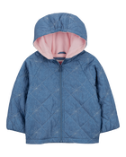 Toddler Quilted Chambray Mid-Weight Jacket, image 1 of 3 slides