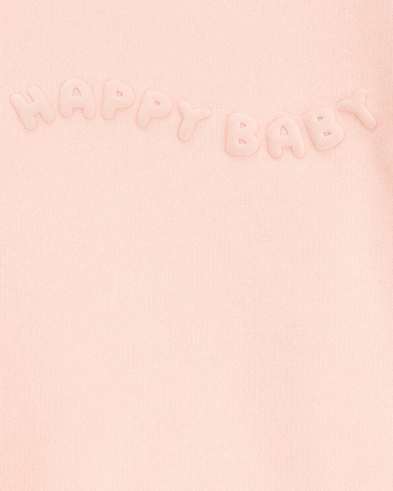 Baby 2-Piece French Terry Pullover & Short Set - Pink, image 3 of 6 slides