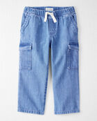 Toddler Organic Cotton Denim Cargo Pants, image 1 of 8 slides