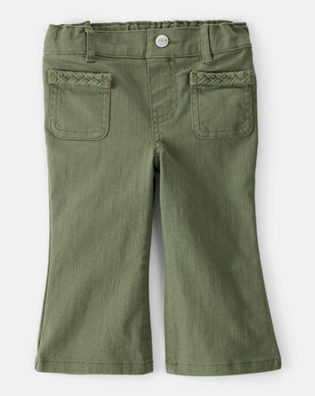 Baby Girl Cotton Flare Pants - Green, 