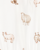 Toddler Farm Animals Print PurelySoft 2-Piece Pajamas - Ivory, image 3 of 5 slides