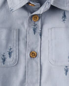 Baby Boy Woven Fashion Bodysuit - Blue, image 3 of 4 slides