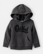 Toddler Boy OshKosh Logo Fleece Zip Jacket - Black, image 1 of 3 slides