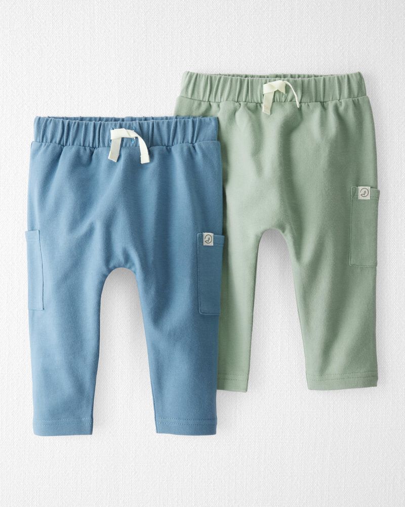 Baby 2-Pack Organic Cotton French Terry Joggers, image 1 of 5 slides
