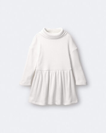 Toddler Girl Turtleneck Sweater Dress - Cream, 