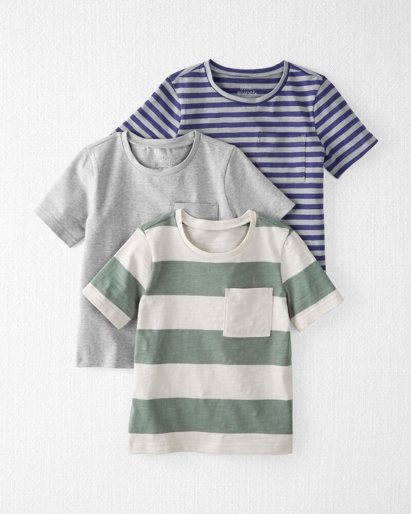 Toddler 3-Pack Organic Cotton Pocket Tees, image 1 of 4 slides