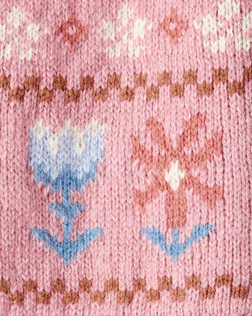 Baby Girl Fair Isle Long-Sleeve Sweater - Pink, 